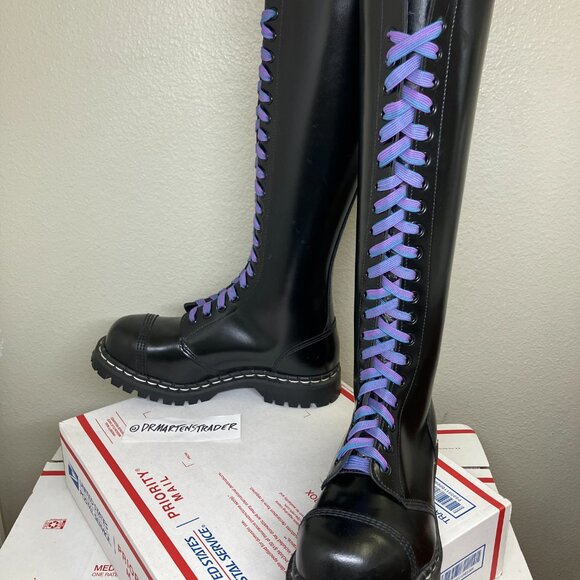 Vintage Steel Toe 20-eye Gripfast England Womens US 8.5 nps grinders dr. martens - Picture 3 of 16